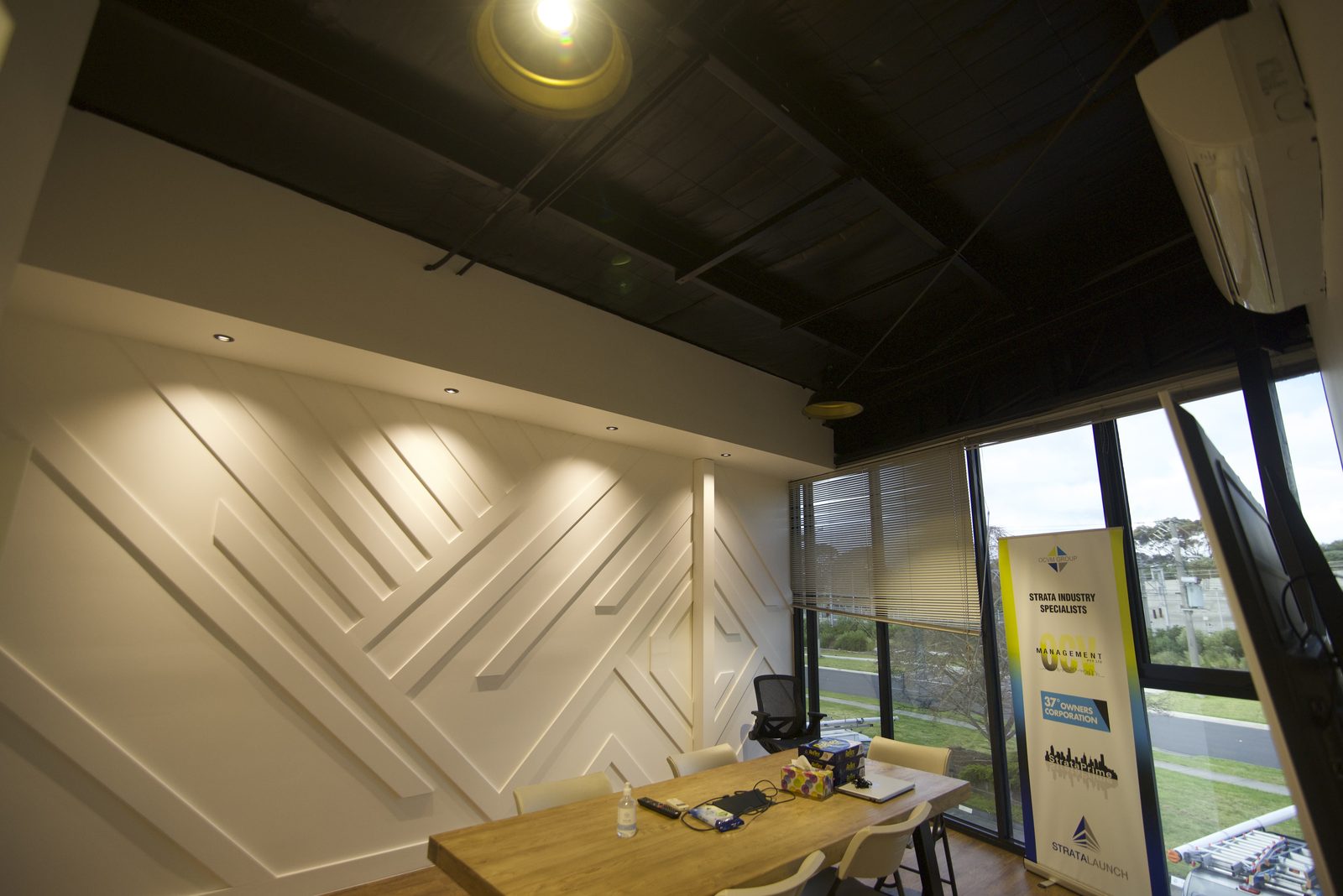 Office kitchen and breakout area lighting installed by EDN at OCVM Seaford